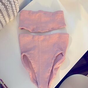 HUNZA G Edie Nile Strapless Bikini